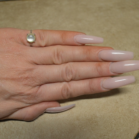 Sterling Silver Opal Midi Minimalist Ring - Picture 3 of 5